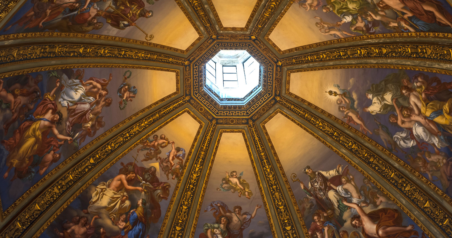 Cupola dall’interno del Tempio Civico dell’Incoronata, Lodi.