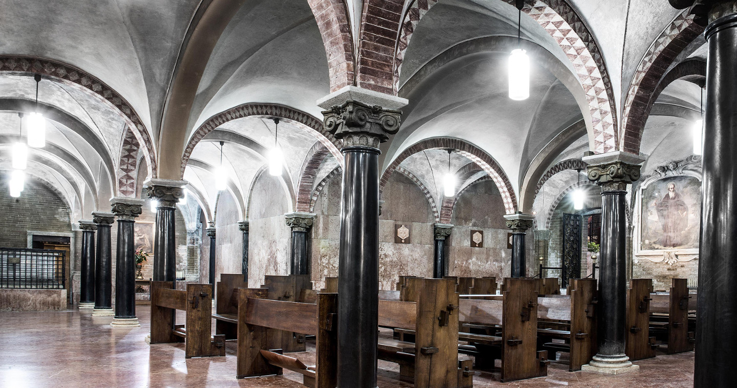 La cripta, la parte più antica del Duomo di Lodi.