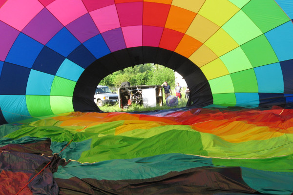 L'interno del pallone - fase di gonfiaggio